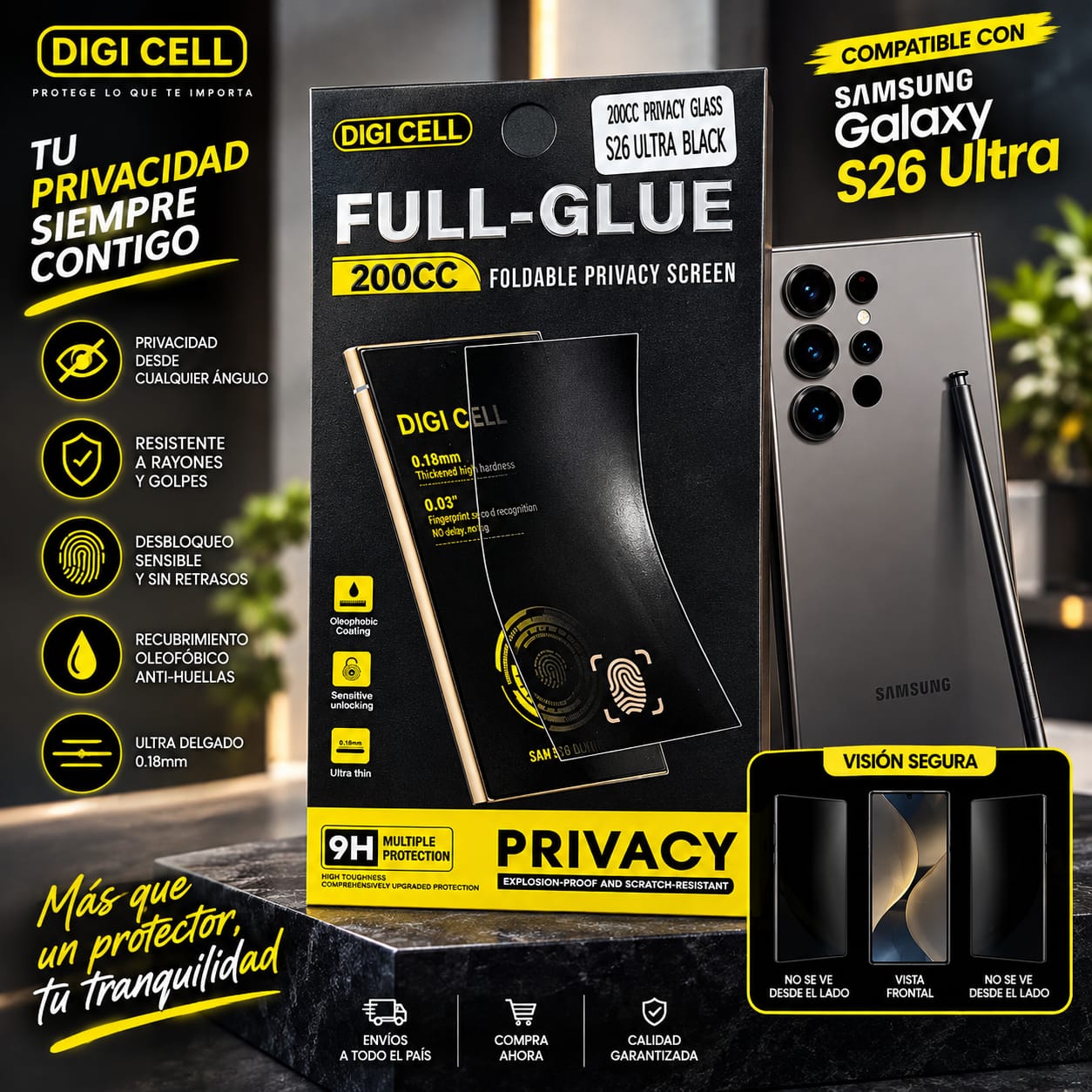 Glass 200cc Anti Espia Samsung Galaxy S26 Ultra